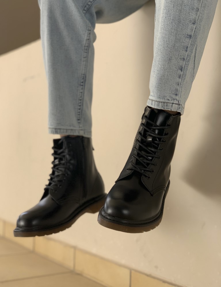 Ανδρικά μαύρα αρβυλάκια δερματίνη κρεπ σόλα GR8830A φωτογραφία